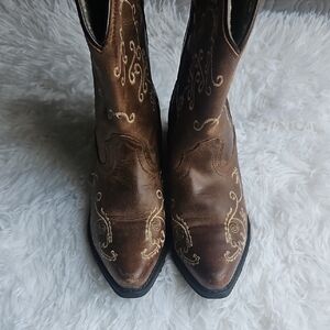 SMOKY Brown Embroidered Cowboy Boots